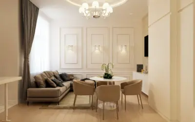 Airbnb beige interior design Budapest