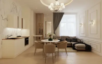 Airbnb beige interior design Budapest