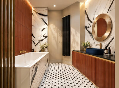 3DVisionDesign Blue marble Bathroom Interior design visualisation