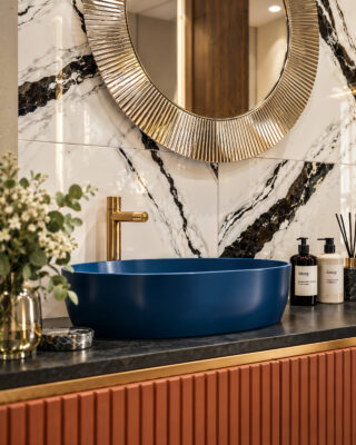 3DVisionDesign Blue marble Bathroom Interior design visualisation