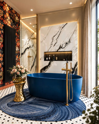 3DVisionDesign Blue marble Bathroom Interior design visualisation