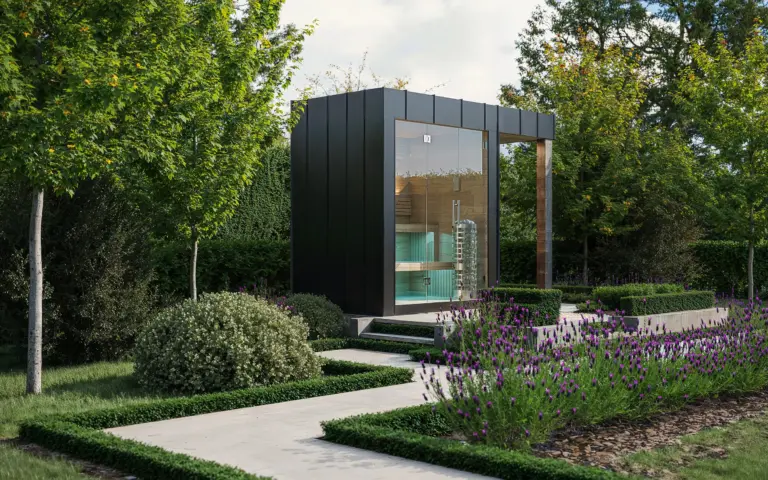 Kerti szauna 3d látványterv