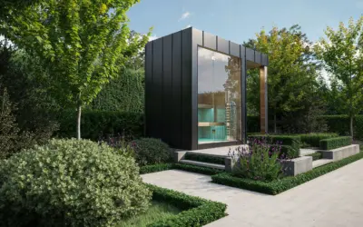 3DVisionDesign Exterior Shower in garden visualization