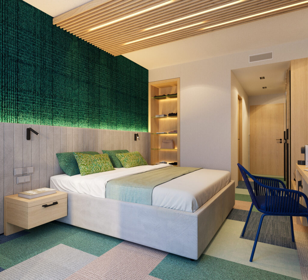 3DVisionDesign Hotelszoba vizualizáció