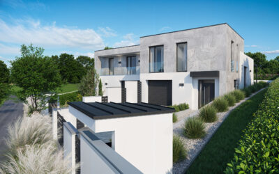 3DVisionDesign Ikerház homlokzati látványtervek