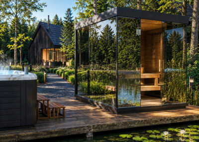 3DVisionDesign In Nature Luxus Sauna and Jakuzzi design