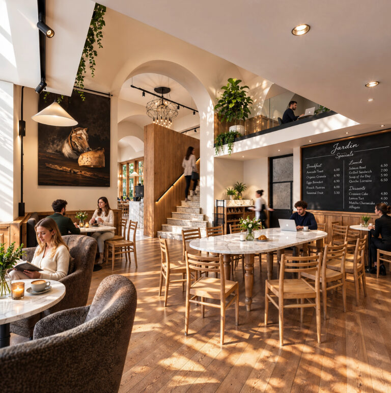 Le Pain Quotidien Andrássy – Kortárs pékség és kávézó vizualizáció