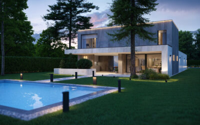 3DVisionDesign Modern családi ház homlokzati vizualizáció