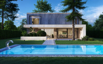 3DVisionDesign Modern családi ház homlokzati vizualizáció