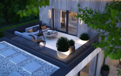3DVisionDesign Modern családi ház homlokzati vizualizáció