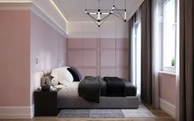 Modern pink interior bedroom design