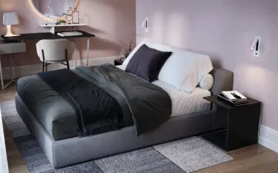 Modern pink interior bedroom design