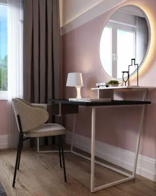 Modern pink interior bedroom design