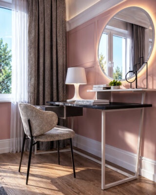 3DVisionDesign Modern pink interior bedroom design