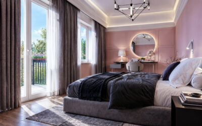 3DVisionDesign Modern pink interior bedroom design
