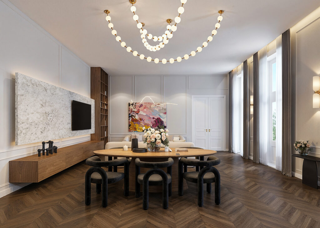 3DVisionDesign Prémium modern nappali konyha étkező látványterv