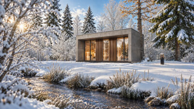 3DVisionDesign Snow sauna house product visualization