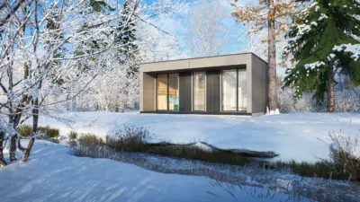 3DVisionDesign Snow sauna house product visualization