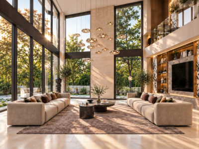 3DVisionDesign Villa largespace living room design interior visualisation