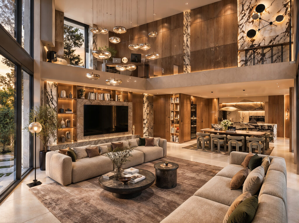 3DVisionDesign Villa largespace living room design interior visualisation