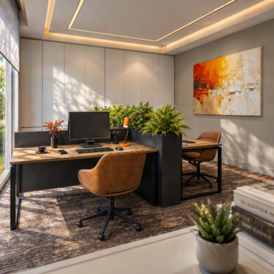 3DVisionDesign grey modern Office interior visualisation