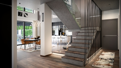 3DVisionDesign belsőépítészeti látványterv készités nappali konyha étkező