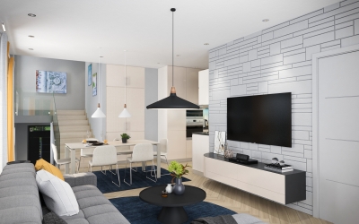 3DVisionDesign Modern lakás belsőépítészeti látványterv
