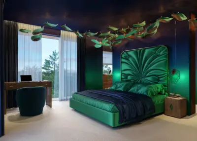 Modern Blue turquiose green interior design Debrecen