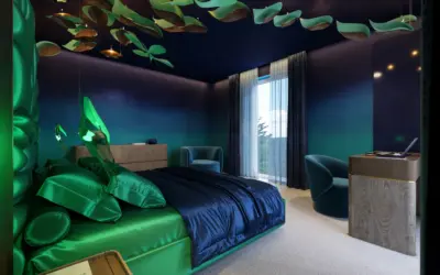 Modern Blue turquiose green interior design Debrecen