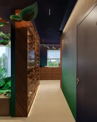 Modern Blue turquiose green interior design Debrecen